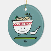 Pho Noodle Bowl Vietnam soep knuppels Keramisch Ornament (Links)