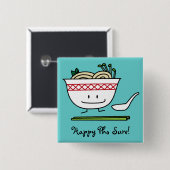 Pho Noodle Bowl Vietnam soep knuppels Vierkante Button 5,1 Cm (Voorkant /achterkant)