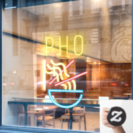 PHO NOODLES Nep neonlicht Vietnamees restaurant Raamsticker