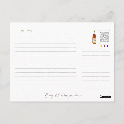 Pho Recipe Briefkaart (Achterkant)