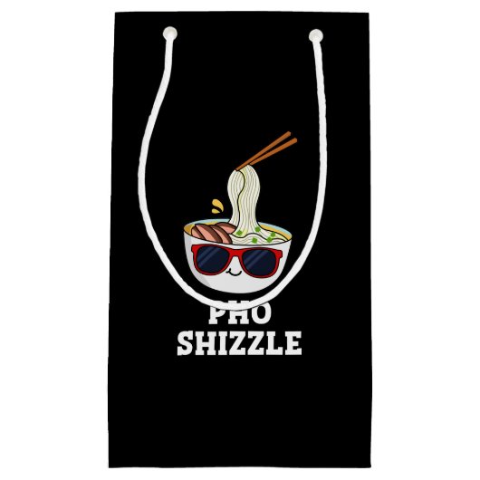 Pho Shizzle Funny Noodle Pun Dark BG Klein Cadeauzakje (Voorkant)