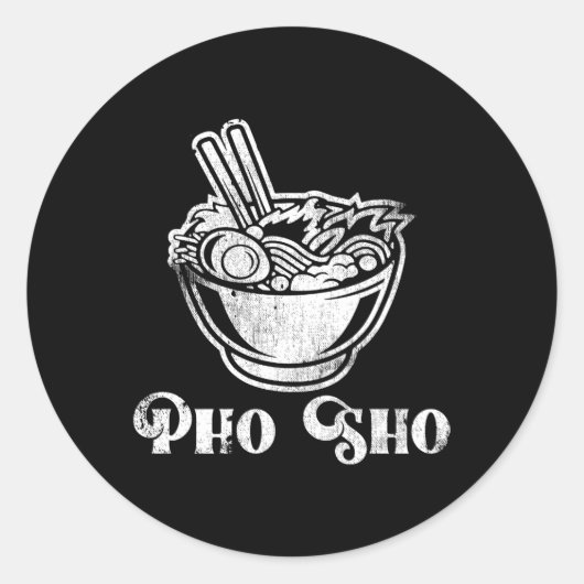 Pho Sho Noodle Soep Vietnam Vietnamese keuken Pun Ronde Sticker (Voorkant)