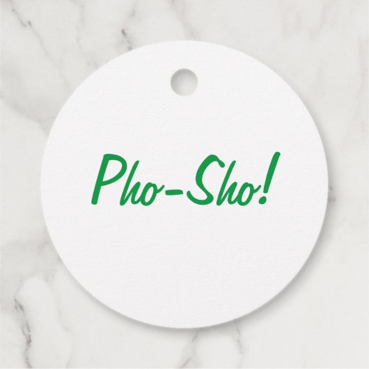 Pho Sho. Vietnamese soep Funny Birthday Party Bedankjes Labels (Achterkant)