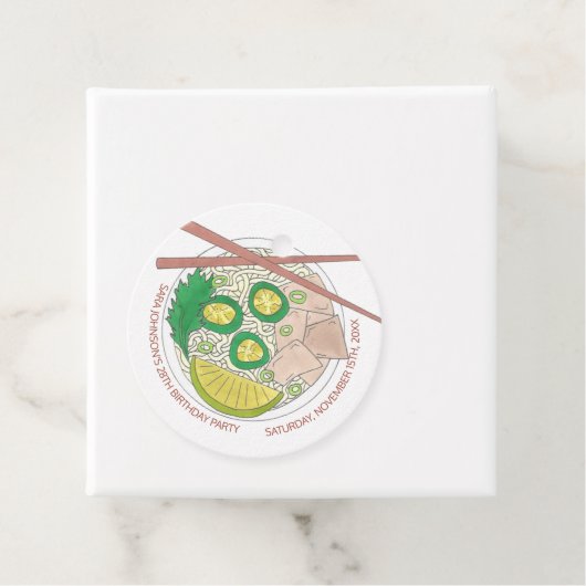 Pho Sho. Vietnamese soep Funny Birthday Party Bedankjes Labels (In situ)