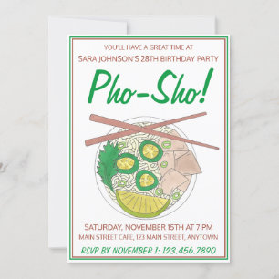 Pho Sho. Vietnamese soep Funny Birthday Party Kaart