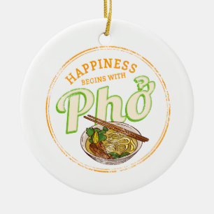 Pho Soep Retro Street Food Gourmet Vietnam Keramisch Ornament