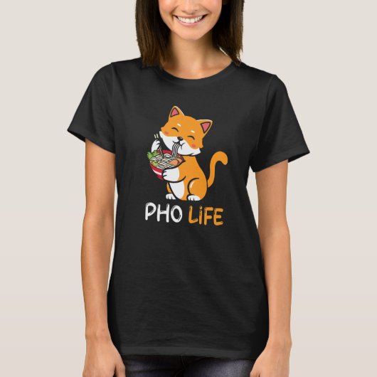 Pho Soup Cat Pho Life Asian Vietnamees T-shirt (Voorkant)