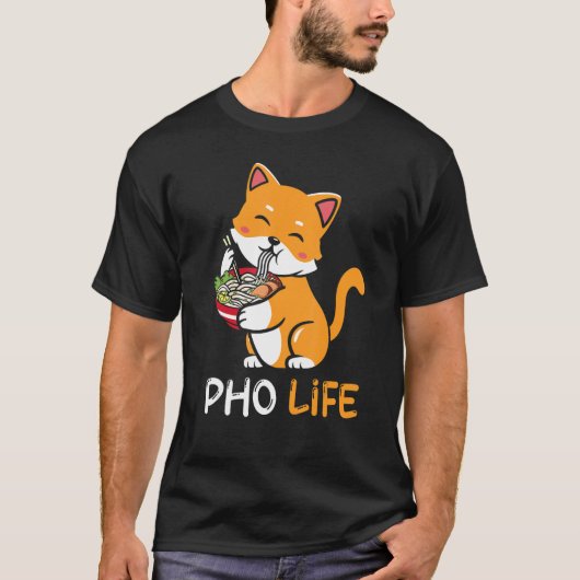 Pho Soup Cat Pho Life Asian Vietnamees T-shirt (Voorkant)