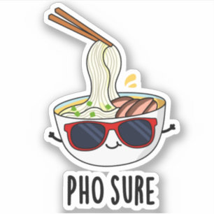 Pho Sure Funny Pho Soup Noodle Pun Sticker
