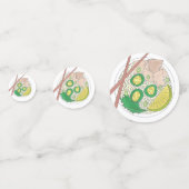 PHO Vietnamese Food Chicken Noodle Soup Chopsticks Confetti (Achterkanten)