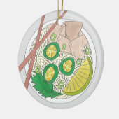 PHO Vietnamese Food Chicken Noodle Soup Chopsticks Keramisch Ornament (Links)