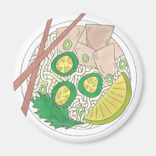 PHO Vietnamese Food Chicken Noodle Soup Chopsticks Magneet