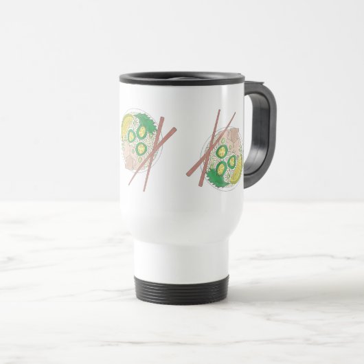 PHO Vietnamese Food Chicken Noodle Soup Chopsticks Reisbeker (Voorkant rechts)