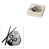 PHO Vietnamese Food Chicken Noodle Soup Chopsticks Rubberstempel (Gestempeld)