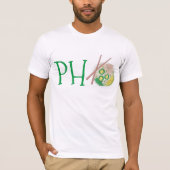 PHO Vietnamese Food Chicken Noodle Soup Chopsticks T-shirt (Voorkant)