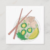 PHO Vietnamese Food Chicken Noodle Soup Chopsticks Vierkante Visitekaartje (Voorkant)