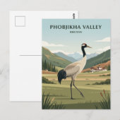 Phobjikha-vallei Bhutan Briefkaart (Voorkant / Achterkant)