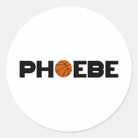 Phoebe Basketball Ronde Sticker (Voorkant)