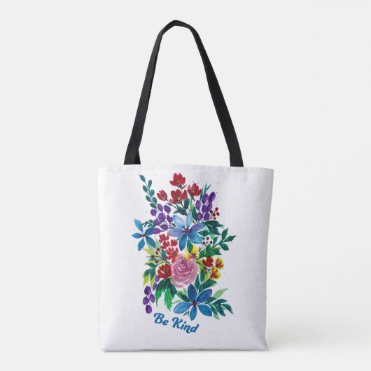 Phoebe "Be Kind" Floral Inspirational Tote Bag (Achterkant)