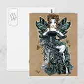 "Phoebe" Gothic Couture Butterfly Fairy Briefkaart (Voorkant / Achterkant)