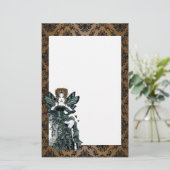 "Phoebe" gothische couture Butterfly Fairy Station Briefpapier (Staand voorkant)