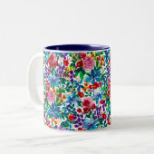 Phoebe Modern Waterverf Floral Tweekleurige Koffiemok (Voorkant links)