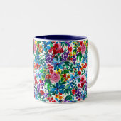 Phoebe Modern Waterverf Floral Tweekleurige Koffiemok (Voorkant rechts)