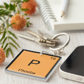 Phoebe Naam Chemie Element Periodiek Systeem Sleutelhanger (Voorkant Rechts)