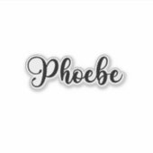 Phoebe Naam - Handgeschreven kalligrafie Sticker (Voorkant)