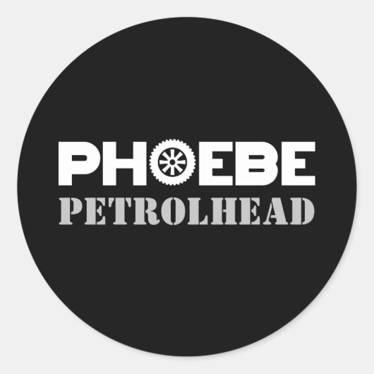 Phoebe Petrolhead Ronde Sticker (Voorkant)