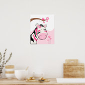 Phoebe's Zebra (zwart/roze) Posterprint Poster (Keuken)