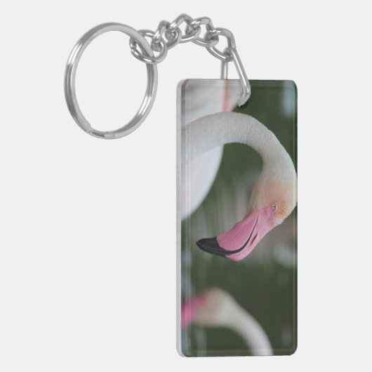 Phoenicopterus roseus sleutelhanger (Voorkant Links)
