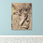 Phoenicus met twee aanbiedingen, detailverlichting canvas afdruk (Insitu (Houten vloer))