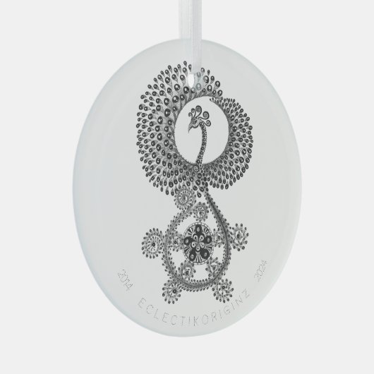 Phoenix 10 jaar glas ornament (Voorkant Rechts)