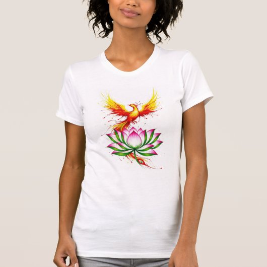 Phoenix and Lotus Rebirth T-shirt (Voorkant)