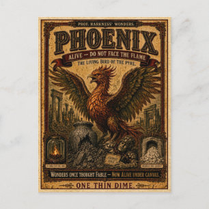 Phoenix, Antiek Circusmonster Briefkaart