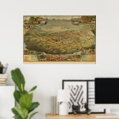 Phoenix Arizona 1885 Antiek Panorama Poster (Thuiskantoor)