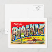 Phoenix Arizona AZ Vintage Large Letter Briefkaart (Voorkant / Achterkant)