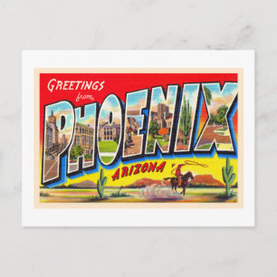 Phoenix Arizona AZ Vintage Large Letter Briefkaart