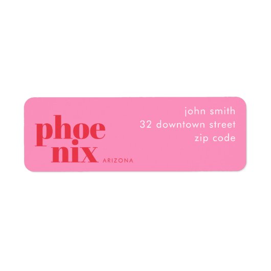 Phoenix Arizona bewoner Adreslabel Etiket (Voorkant)