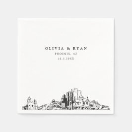 Phoenix Arizona bruiloft cocktail servet