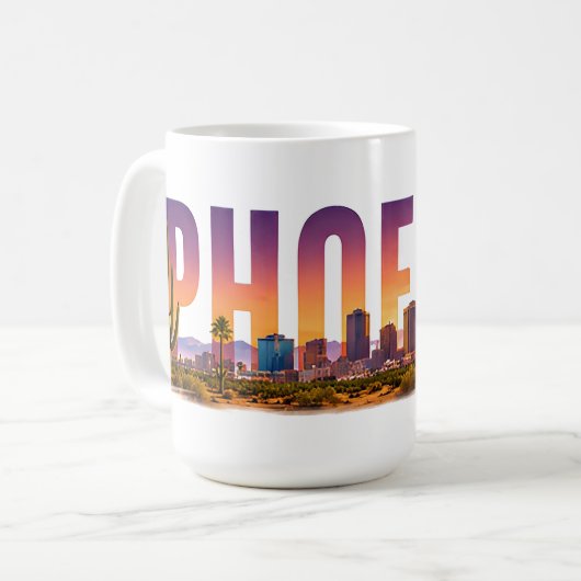 Phoenix Arizona cactus landschap Koffiemok (Voorkant links)