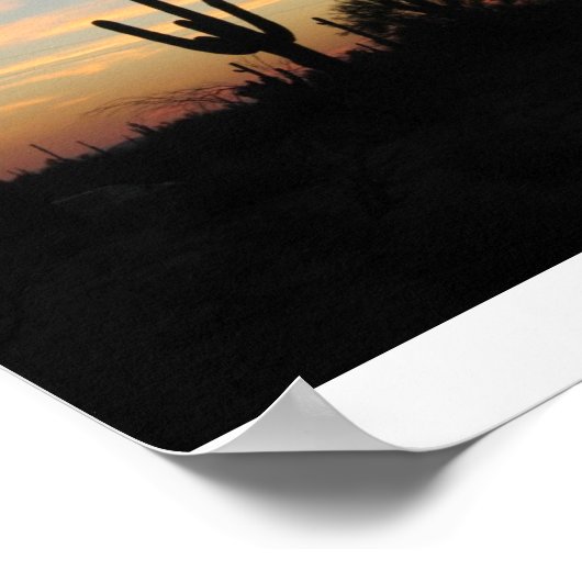 Phoenix Arizona cactus sunset Poster (Hoek)
