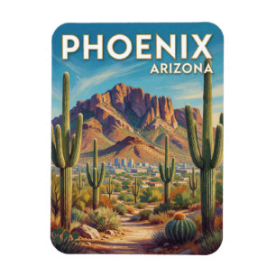 Phoenix Arizona Camelback Mountain Reis Kunst Magneet