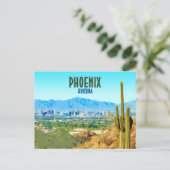 Phoenix Arizona City Cactus en Mountain  Briefkaart (Staand voorkant)