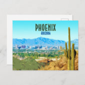 Phoenix Arizona City Cactus en Mountain  Briefkaart (Voorkant / Achterkant)