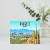 Phoenix Arizona City Cactus en Mountain Flat Kaart (Staand voorkant)