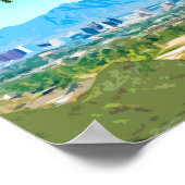 Phoenix Arizona City Cactus en Mountain  Poster (Hoek)