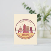 Phoenix Arizona City Skyline Emblem Briefkaart (Staand voorkant)
