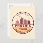 Phoenix Arizona City Skyline Emblem Briefkaart (Voorkant / Achterkant)